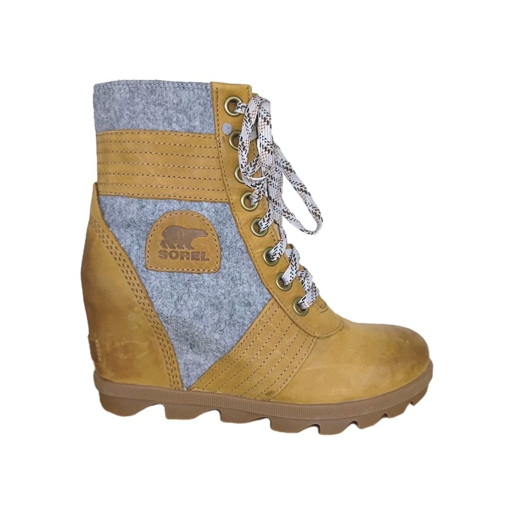 Sorel‎ Lexie Wedge III Joan of Arctic Boot Natural Tan Women's Size US 7